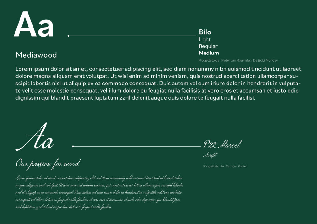Mediawood scelta caratteri